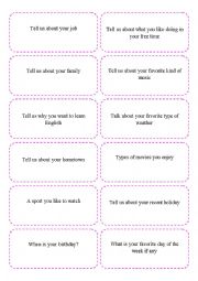 English Worksheet: Ice-breaker