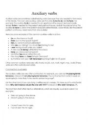English Worksheet: Auxiliary Verbs