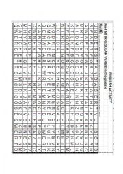 English Worksheet: IRREGULAR VERBS PUZZLE