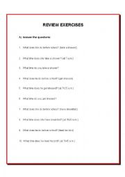 English Worksheet: BEFORE / AFTER QUESTIONS