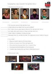 English Worksheet: The Big Bang Theory  Season 3, Episode 15 - The Large Hadron Collision