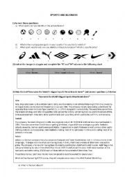 English Worksheet: Sport wear companies: Adidas, Nike, Puma