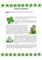 English Worksheet: IRISH SYMBOLS