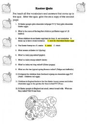 English Worksheet: Easter Quiz