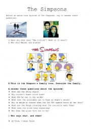 English Worksheet: The Simpsons: The Springfield Files
