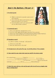 English Worksheet: Film : Bend it like Beckham part 1