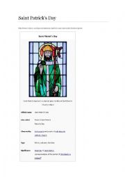 English Worksheet: St Patrick`s day