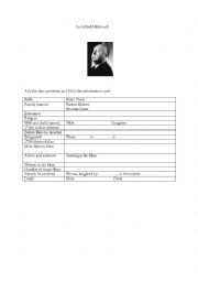 English Worksheet: Alfred Hitchcocks Biography