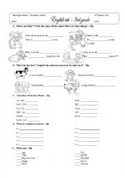 English Worksheet: test 3rd grade