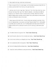 English Worksheet: Comprehension exercises 1