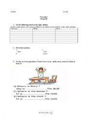 test paper 3th grade