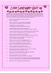 English Worksheet: Love Languages Quiz