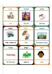 English Worksheet: WE in London card game