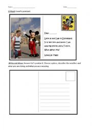 English Worksheet: Lio Messi Postcard