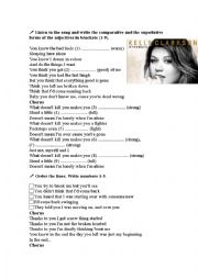 English Worksheet: Stronger by Kelly Clarkson