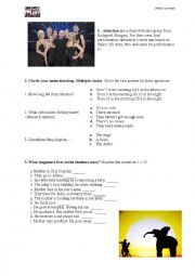 English Worksheet: BRITAINS GOT TALENT: Attraction (shadows show)