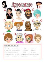 English Worksheet: Describing people