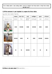 English Worksheet: Compare robots