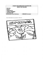English Worksheet: preeschool exam