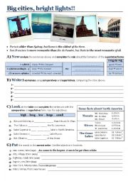 English Worksheet: Comparing Big Cities 2nd part