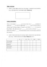 English Worksheet: Daily routines  listening exercises