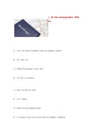 English Worksheet: at the immigration office  