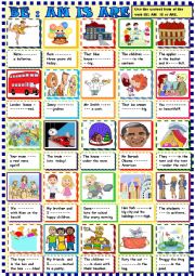 English Worksheet: BE :am is are  for young learners