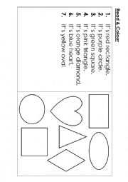 English Worksheet: colour the shapes