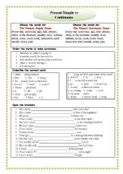 English Worksheet: Present Simple vs Continuous