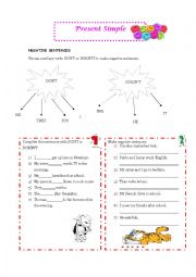 English Worksheet: Present Simple- Negative and Interrogative