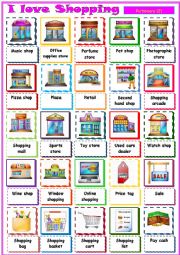 English Worksheet: I love Shopping - Pictionary 2