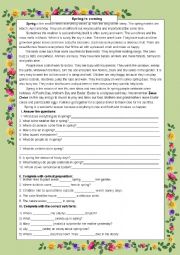 English Worksheet: Spring is spendid