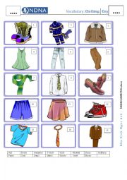 English Worksheet: Matching - Clothing 