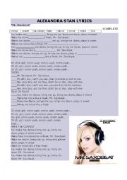 English Worksheet: SONG:Mr saxobeat - Alexandra Stan