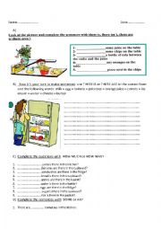 English Worksheet: There is and There are