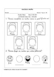 English Worksheet: feelings