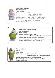 English Worksheet:  Monsters University - Cards 