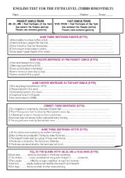 English Worksheet: simple past vs present