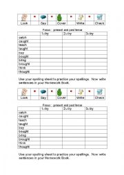 English Worksheet: Spellings aught ought