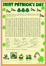 Saint patricks day : wordsearch