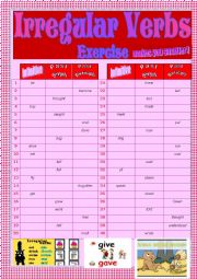 Gr Ex - Irregular verbs chart.