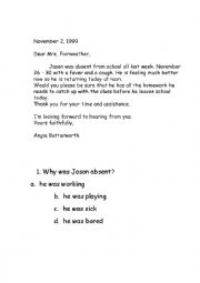 English Worksheet: formal letter