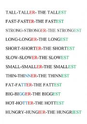 COMPARATIVES/ SUPERLATIVES