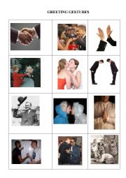 English Worksheet: Greeting Gestures