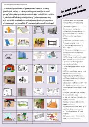 English Worksheet:  in and out of the modern home