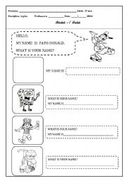 English Worksheet: Whats your name?