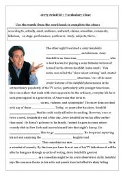 Jerry Seinfeld Vocabulary Cloze