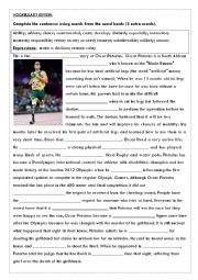 English Worksheet: Oscar Pistorious Cloze