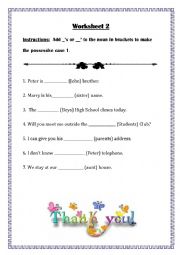 English Worksheet: write a story