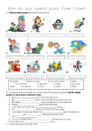 English Worksheet: Hobbies and seasons